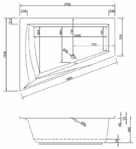 Badewanne Modell Lara 175 L